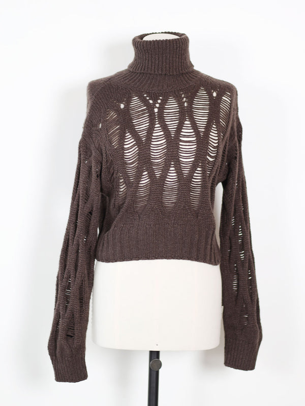 Lyla – Kurzer Rollkragenpullover im Grob-Strick