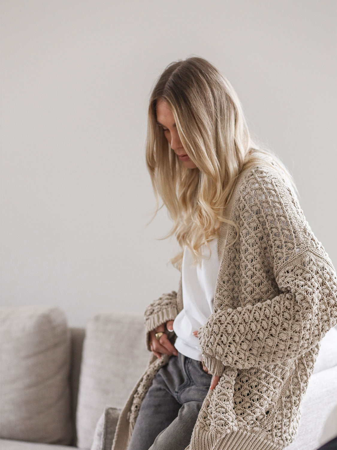 Callie – Häkelstrick-Cardigan aus Baumwollmix