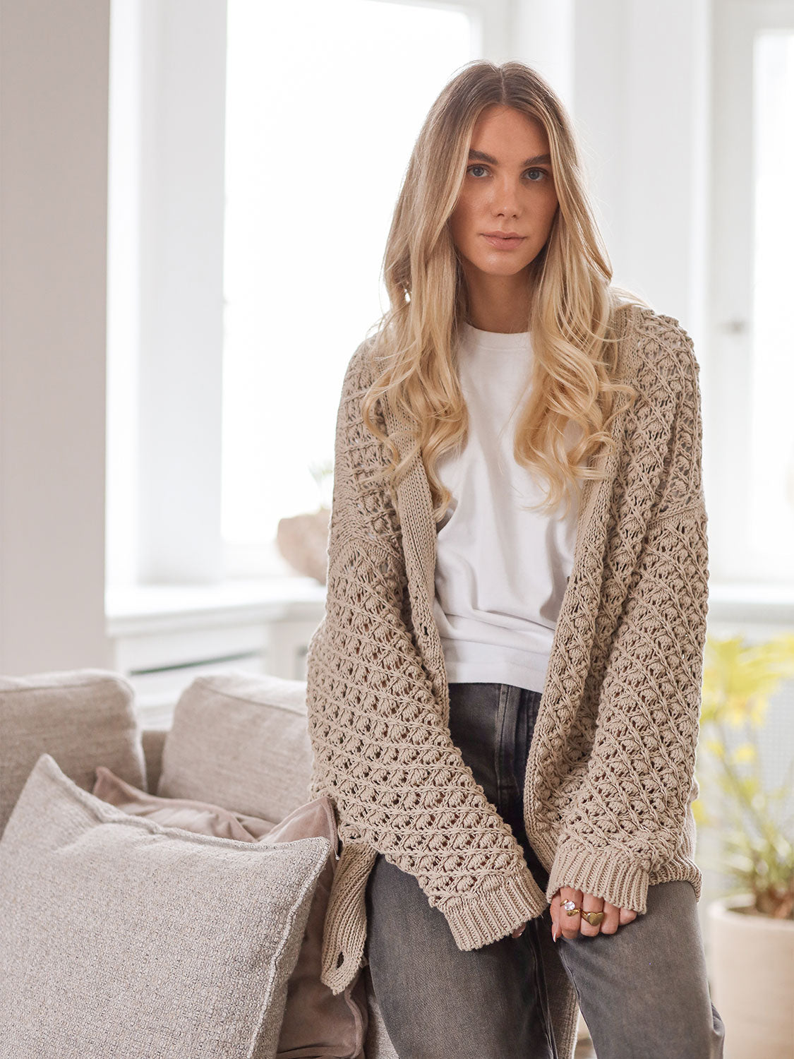 Callie – Häkelstrick-Cardigan aus Baumwollmix
