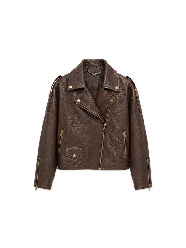 Adria Lederjacke mit Bikerkragen