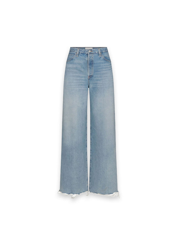 The Collegiate –  Cropped Jeans mit fransigem Saum