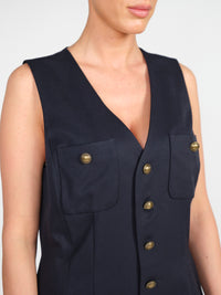 Button Front – Minikleid aus Woll-Mix