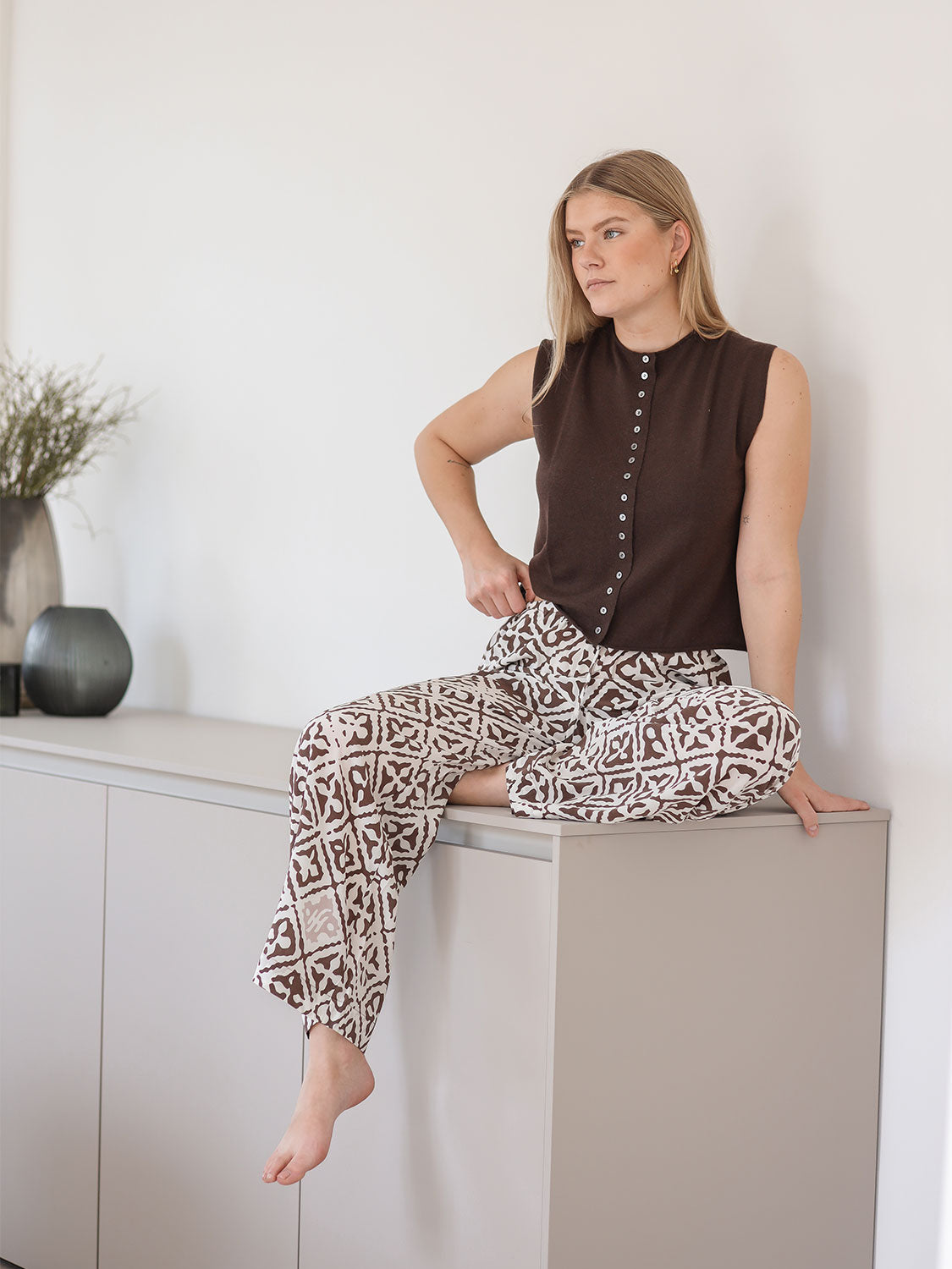 Kutai Seidenhose mit Print