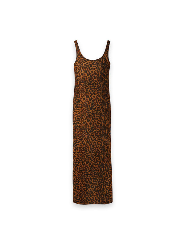 Langes Kleid mit Leo-Print