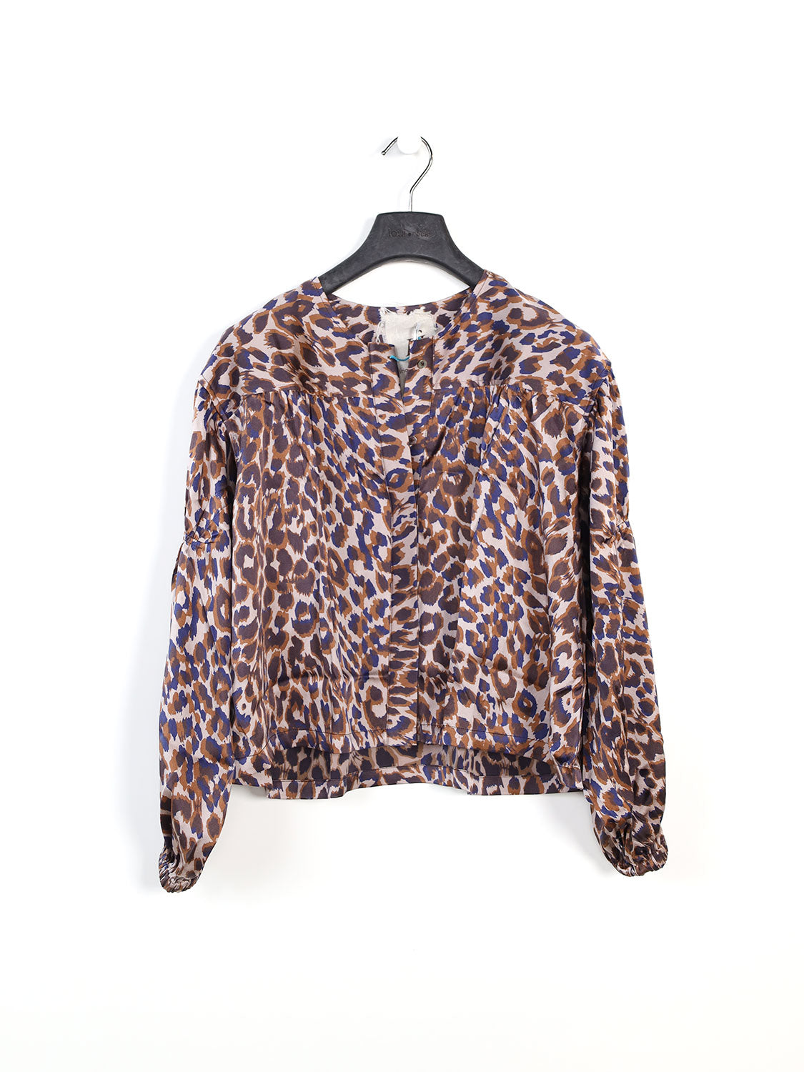 Seiden-Bluse mit Leo-Muster