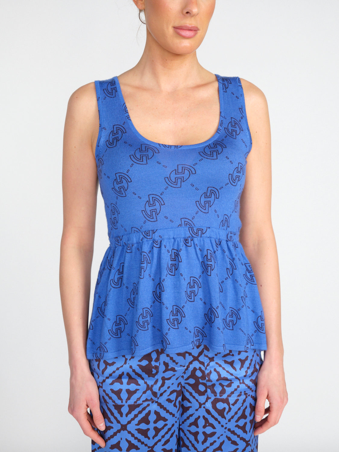 Libre Equipe – Top mit Schößen aus Seiden-Cashmere-Mix 