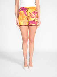 Shorts aus Seide mit Blumen Design
