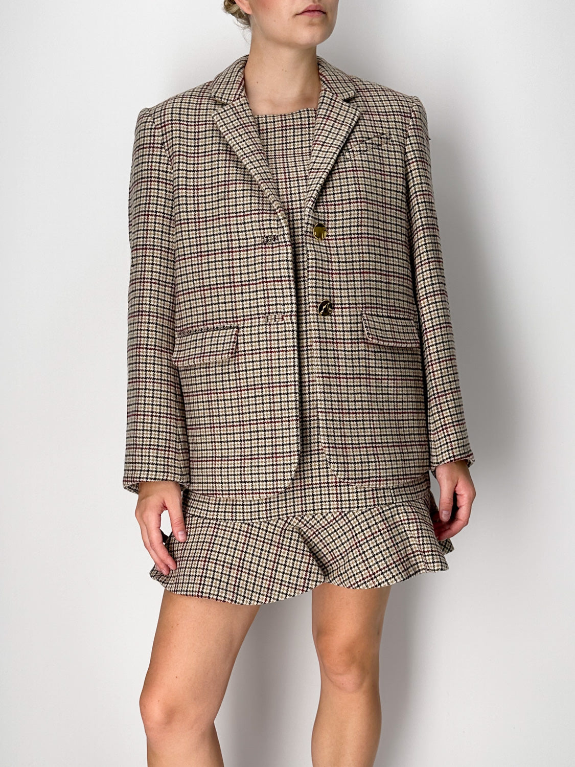Checked blazer in a wool blend
