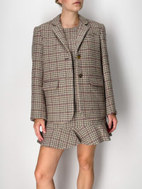 Checked blazer in a wool blend