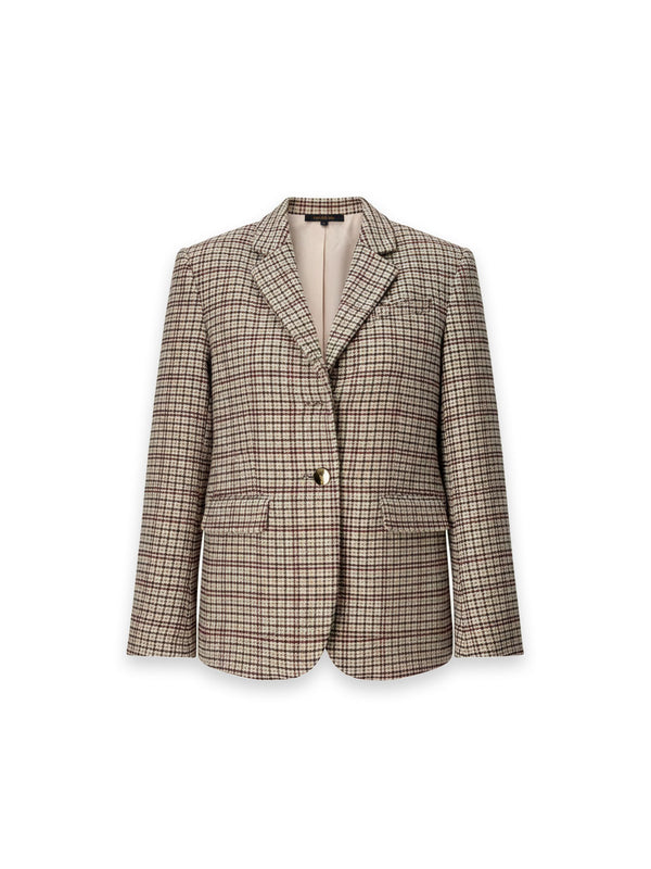 Checked blazer in a wool blend