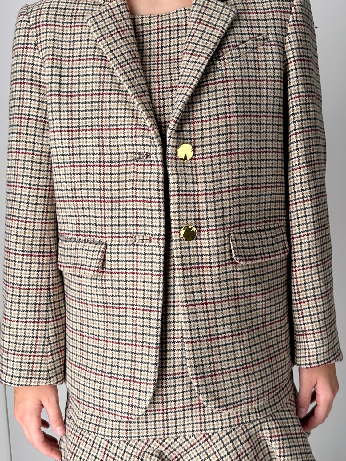 Checked blazer in a wool blend