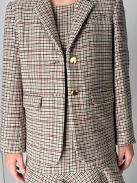 Checked blazer in a wool blend