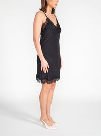 Razer – Seiden-Minikleid mit Spitzen-Details  