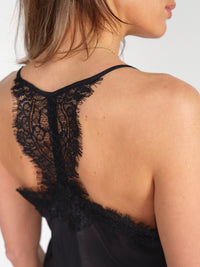 Razer – Seiden-Minikleid mit Spitzen-Details  