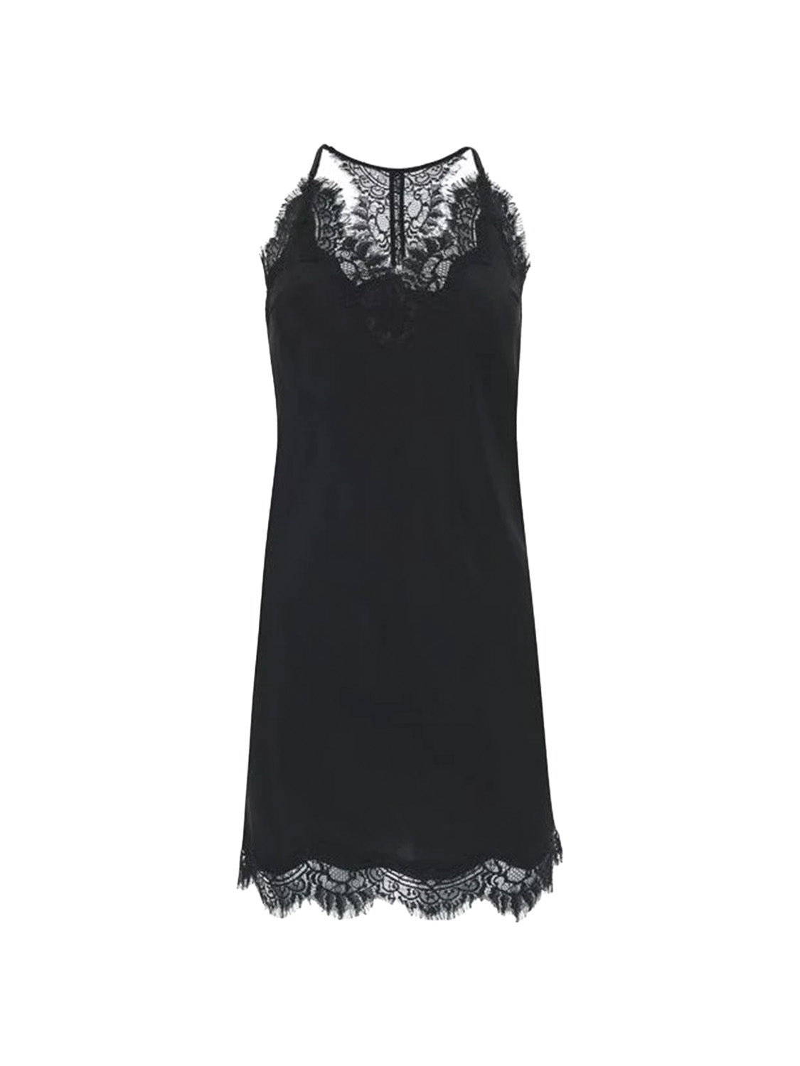 Razer – Seiden-Minikleid mit Spitzen-Details  