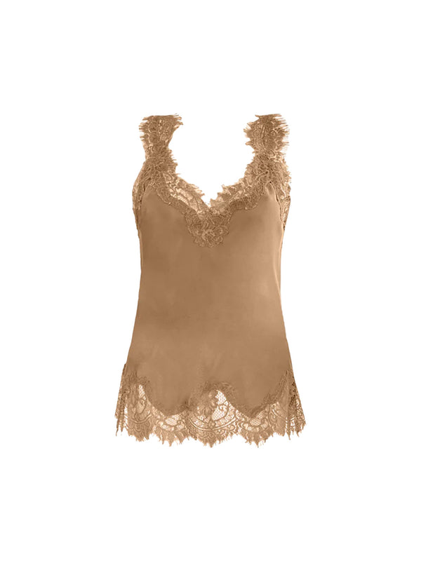 Megan – Seiden-Top mit Spitzen-Details