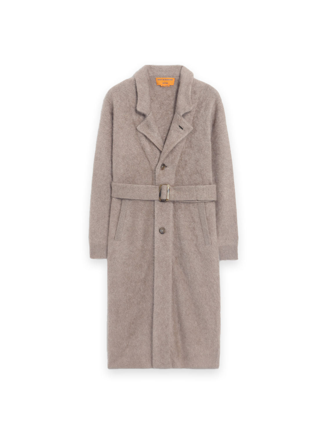 Grizzly Wash – Brushed cashmere coat with belt