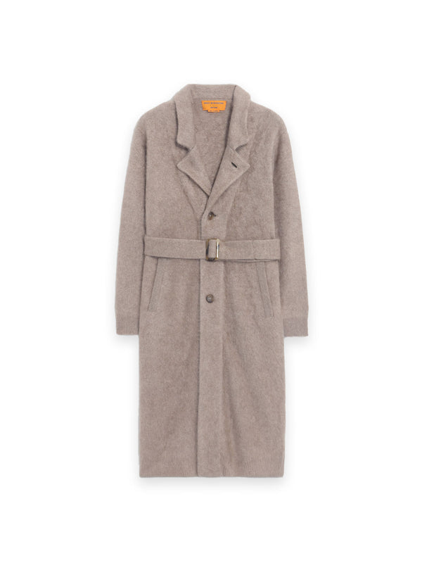 Grizzly Wash – Brushed cashmere coat with belt