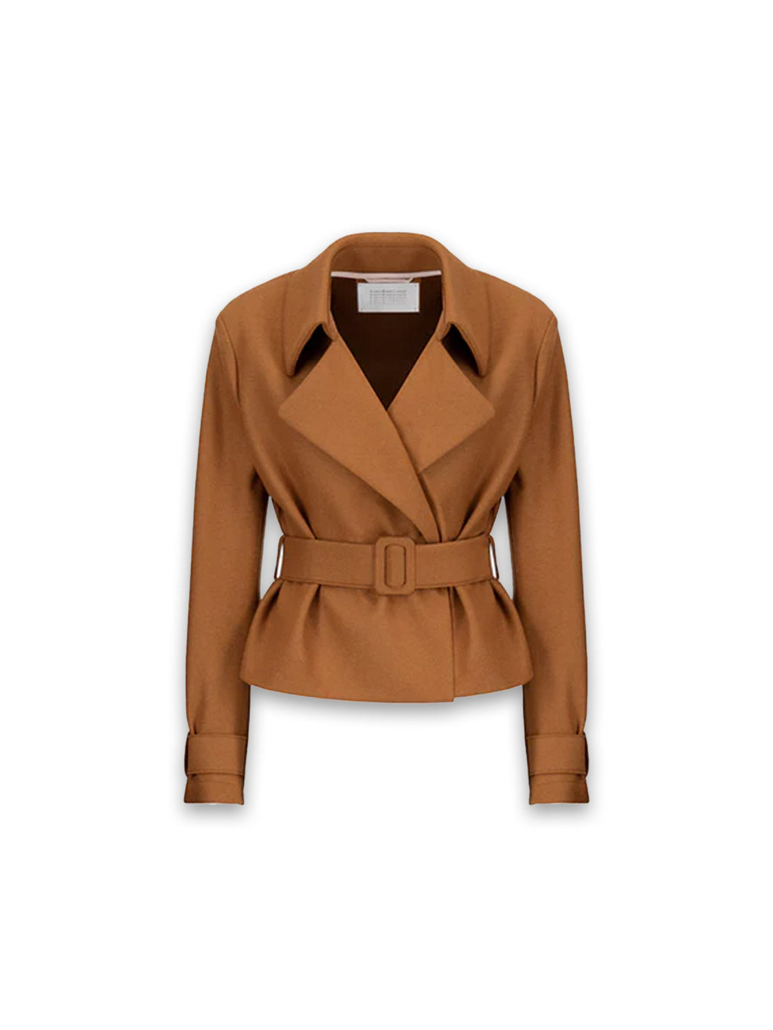 Cropped Belted -  Verkürzter Trenchcoat aus Kaschmirmischung