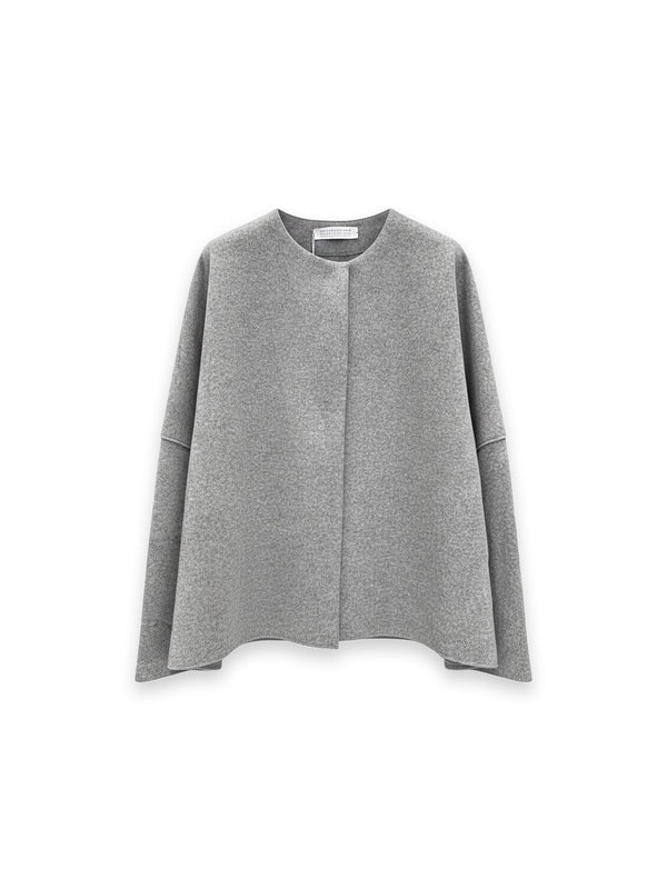 Collarless - kurze Jacke aus Wolle und Kaschmir