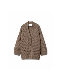 Iris von Arnim Loreli Handstrickjacke in Taupe – Herstelleransicht