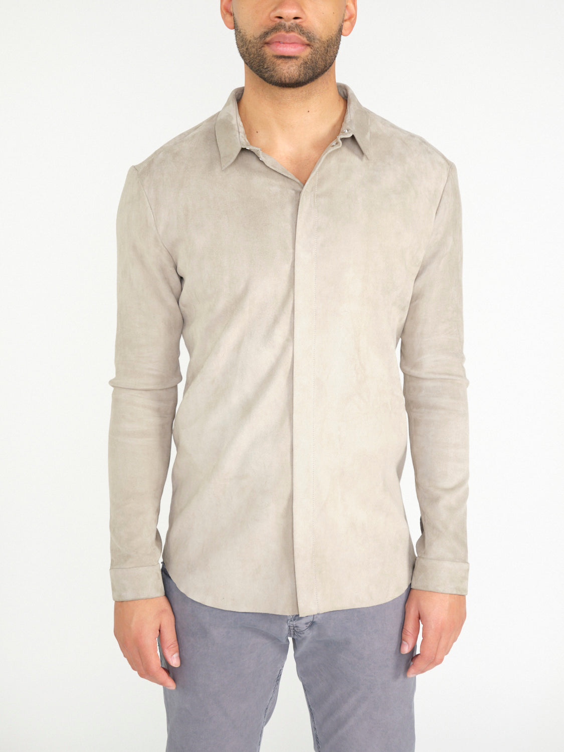 Wander – Stretchiges Hemd aus Veloursleder  