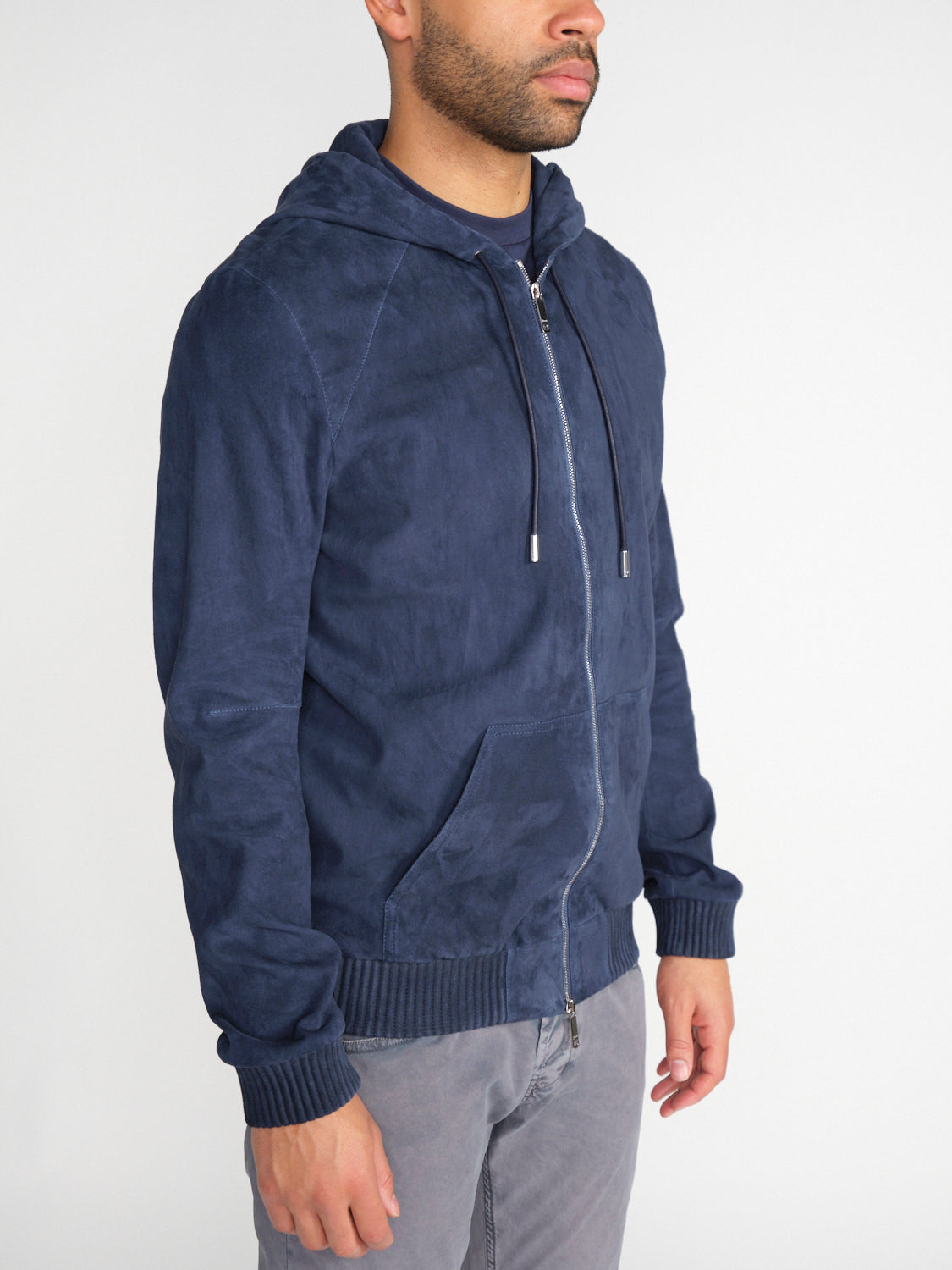 Dexter – Zip-Jacke aus Veloursleder  