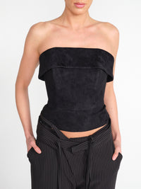 Willow – Offshoulder Veloursleder-Top