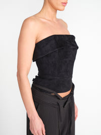 Willow – Offshoulder Veloursleder-Top