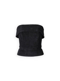 Willow – Offshoulder Veloursleder-Top