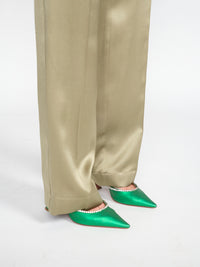Silk Tova Trousers – Hose aus Seiden-Satin mit Bügelfalten