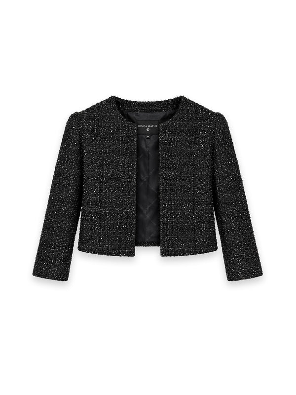 Marie Bolero Jacke – Glitzernder Bouclé mit eleganter Kurzform