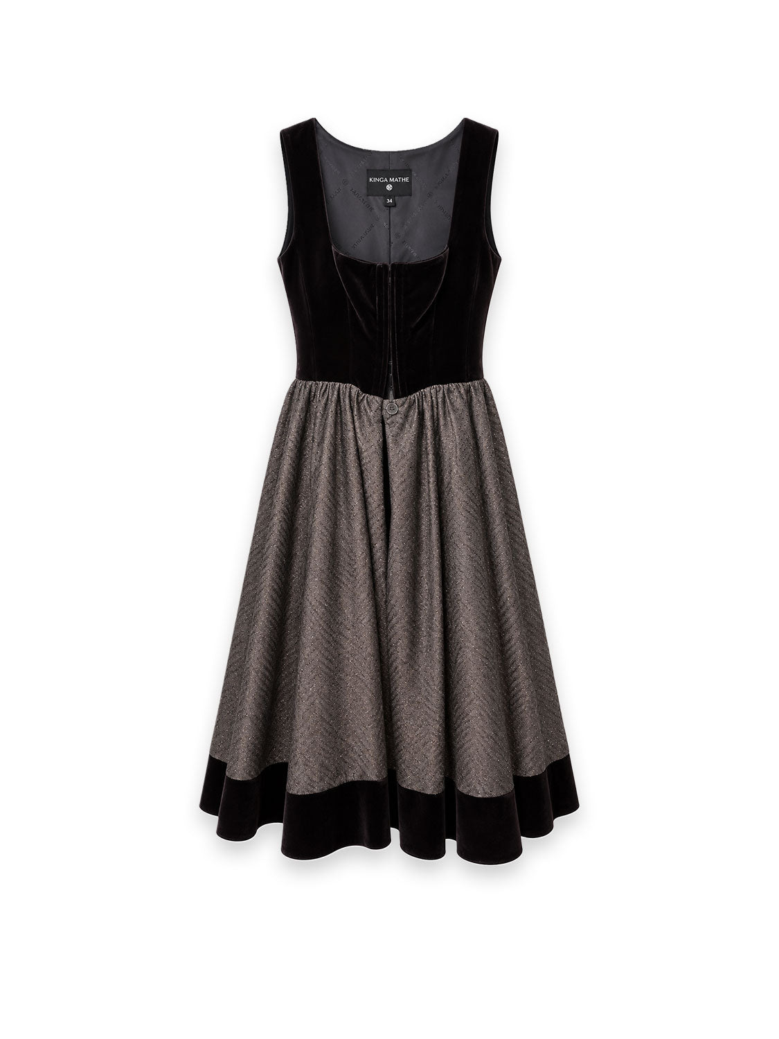 Tuzla Dirndl Dress – Elegant velvet with a shimmering satin apron