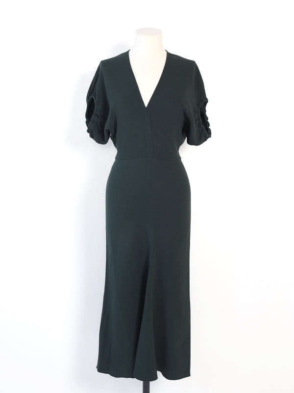 Blouson Detail Midi Dress 