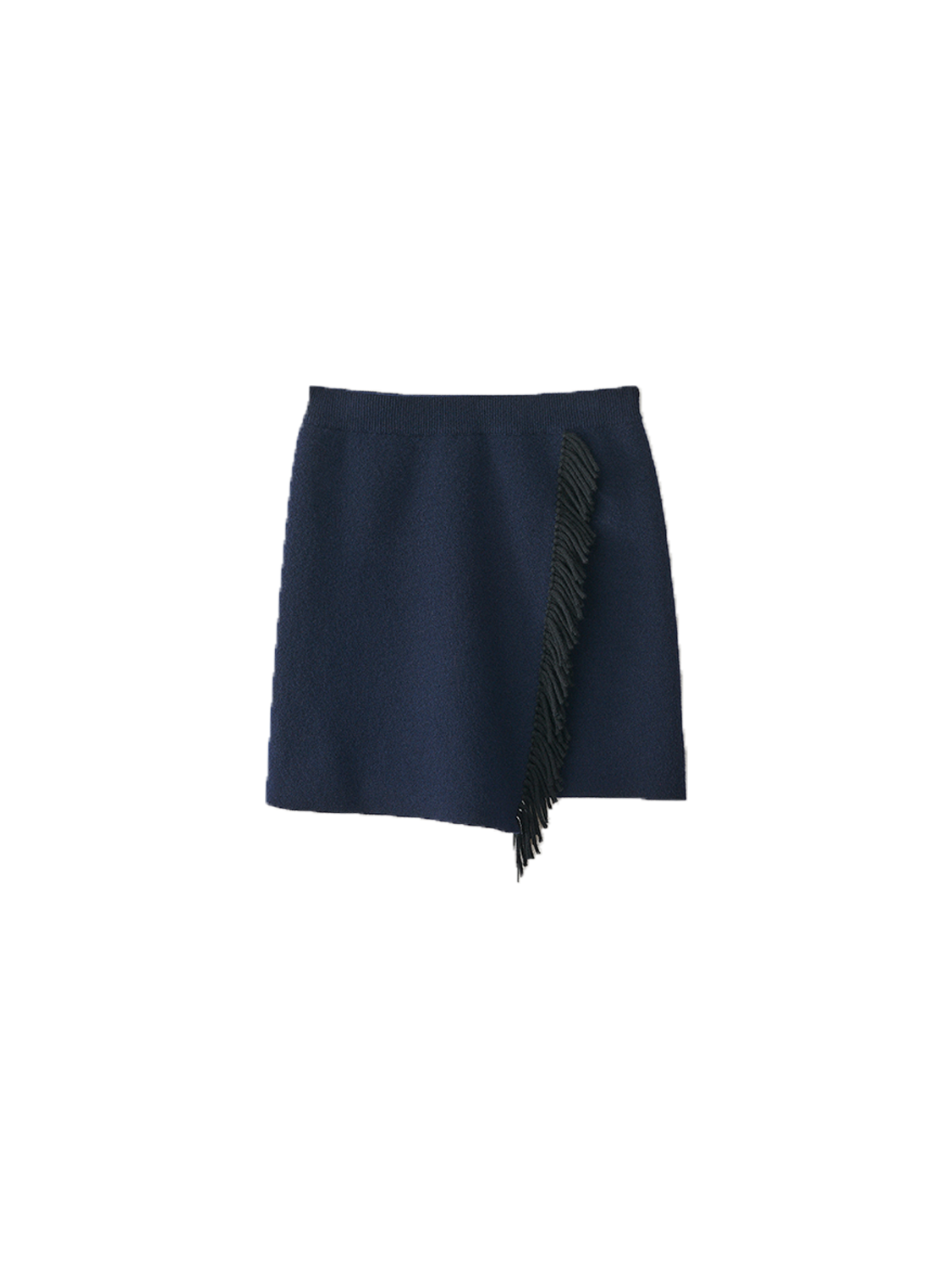 Mette – Cashmere-Minirock mit Fransen-Details
