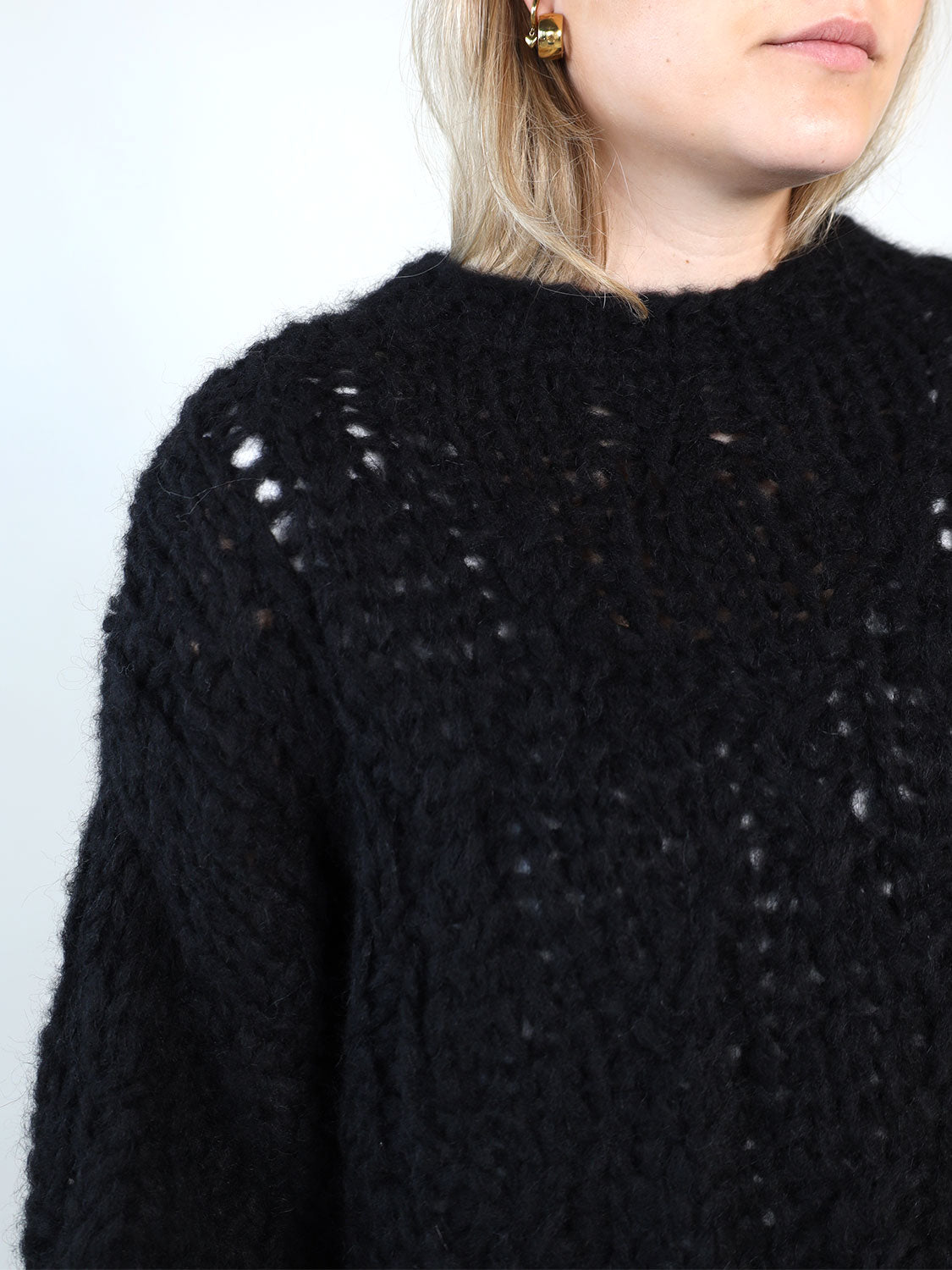 Alpaka Pullover mit Zopfmuster