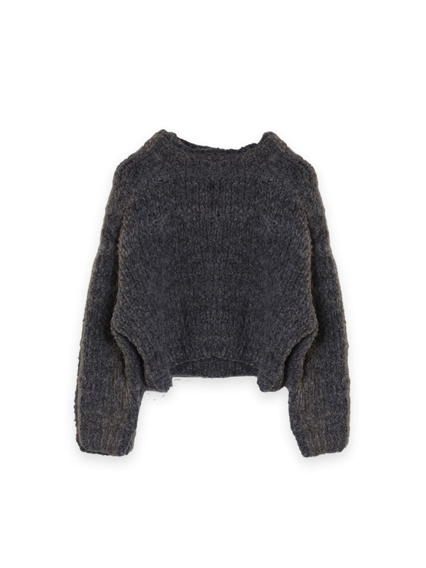 Cropped Pullover aus Woll-Alpaka-Mischung