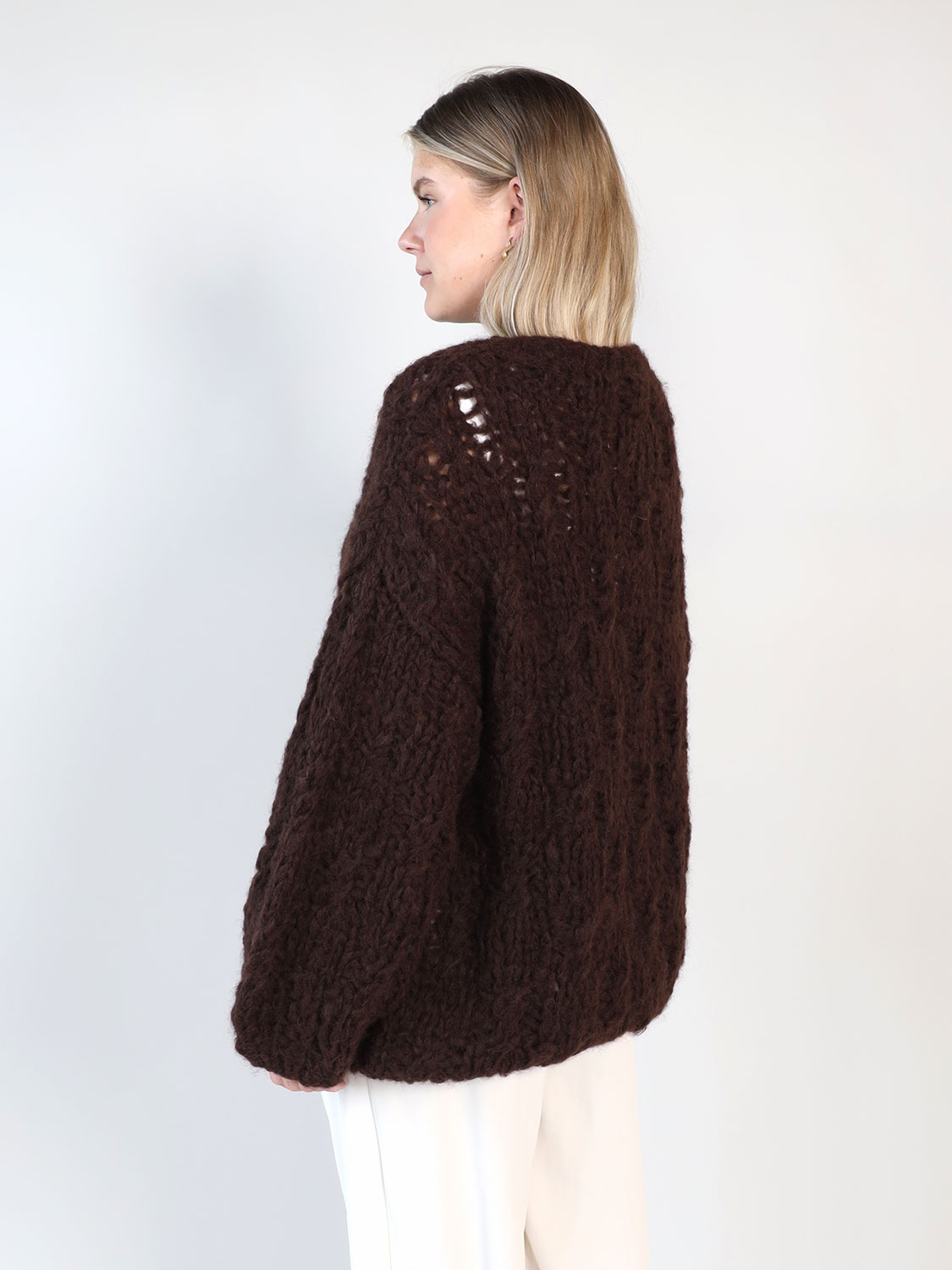Alpaka Pullover mit Zopfmuster