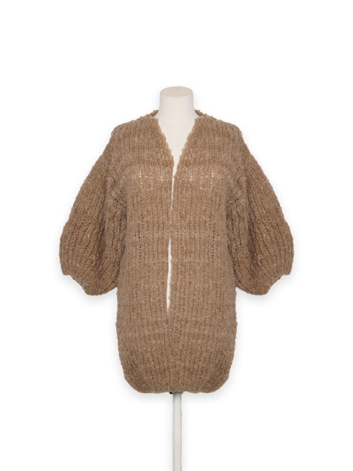 Lange Strickjacke aus Woll-Alpaka-Mischung