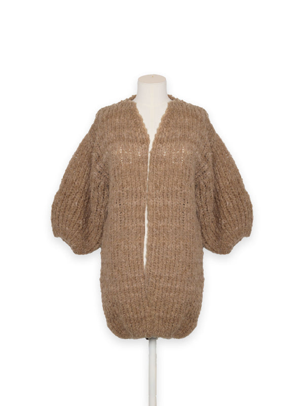 Lange Strickjacke aus Woll-Alpaka-Mischung