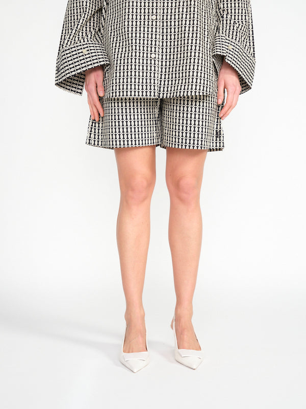 Siona – Kurze Baumwoll-Shorts mit Monogramm-Print