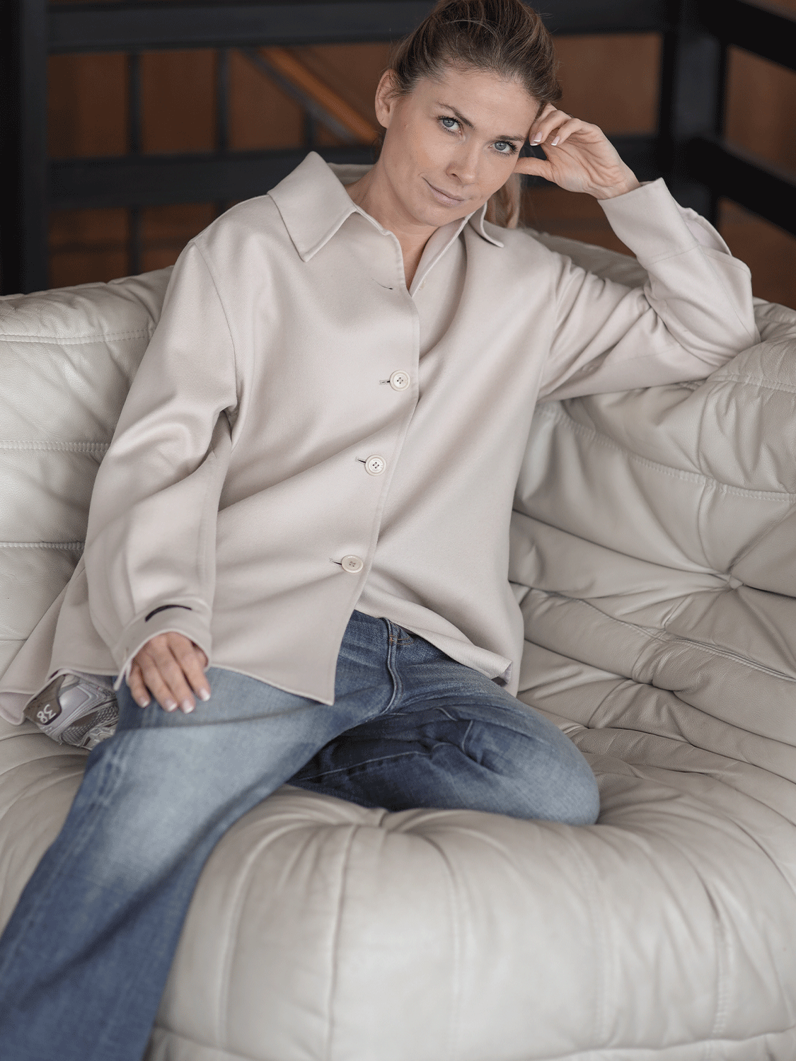 Klassiche Hemdjacke aus Wolle