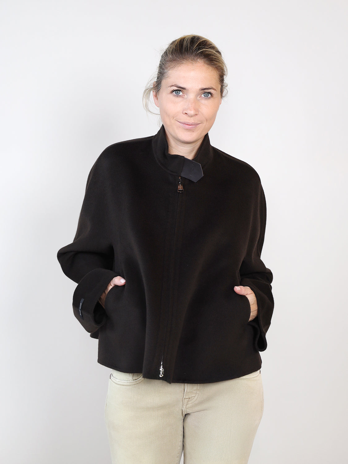 Oversized Jacke aus Kaschmir-Woll-Mix