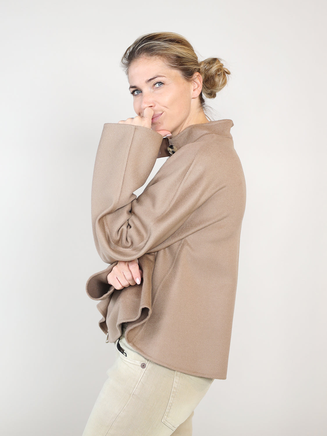 Oversized Jacke aus Kaschmir-Woll-Mix