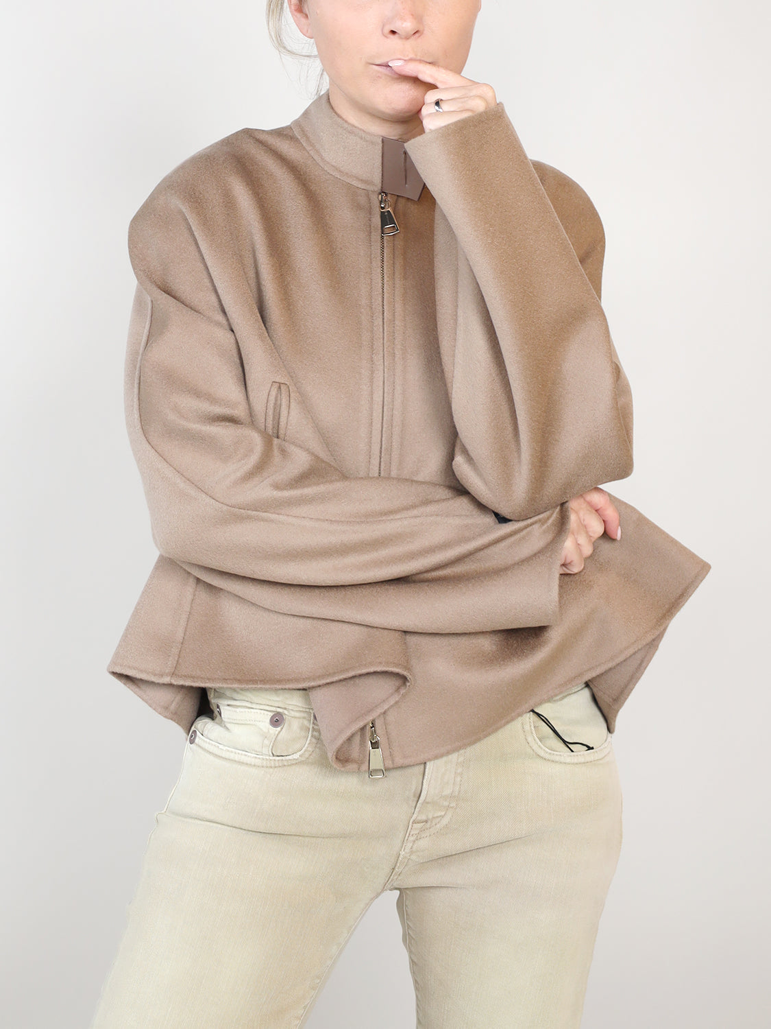 Oversized Jacke aus Kaschmir-Woll-Mix