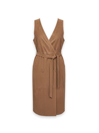 Ärmellose Lederjacke im Trench-Stil