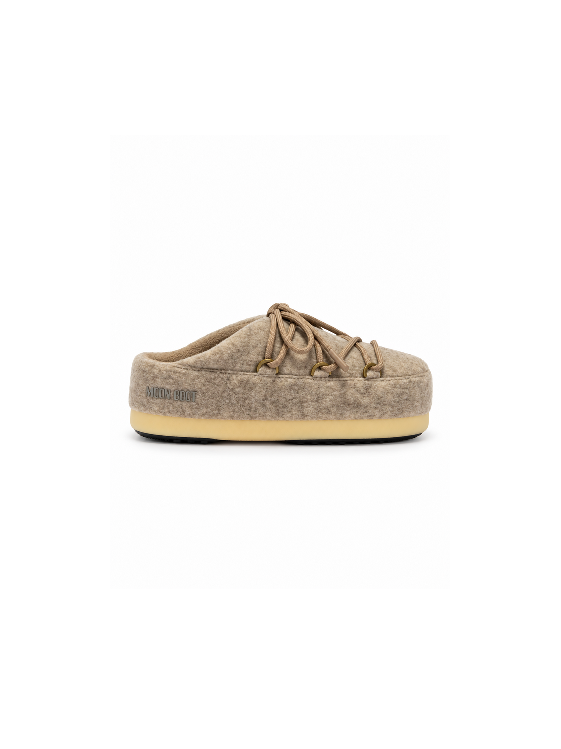 Moon Boot EVX Mules aus Filz in Taupe – Seitenansicht