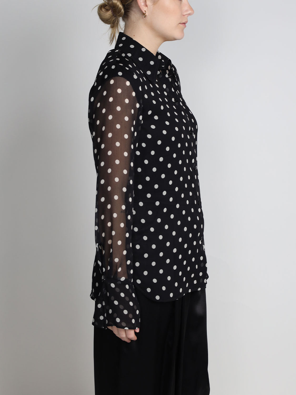 Chiffon Bluse mit Polka Dots