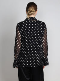 Chiffon Bluse mit Polka Dots