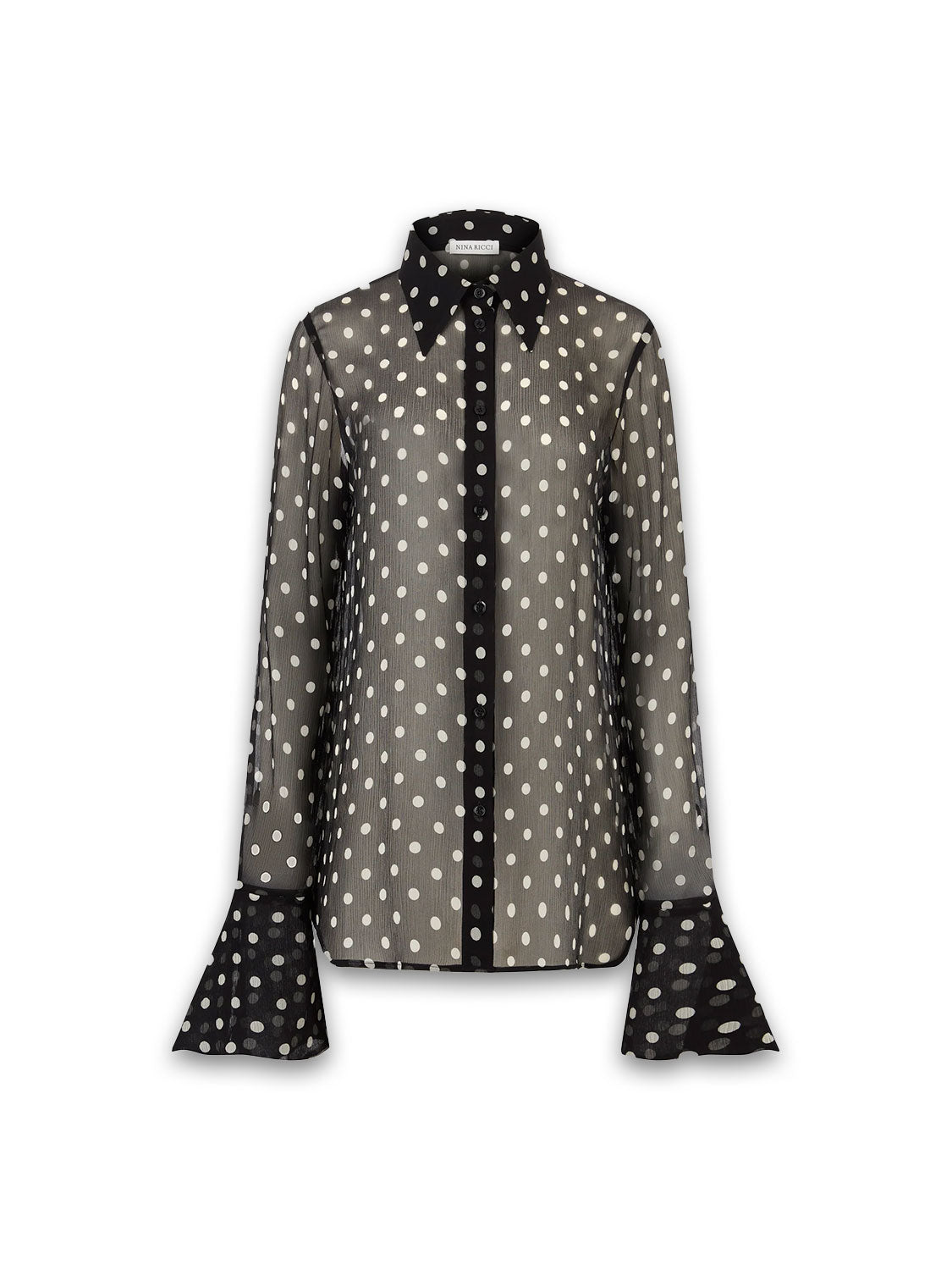 Chiffon Bluse mit Polka Dots